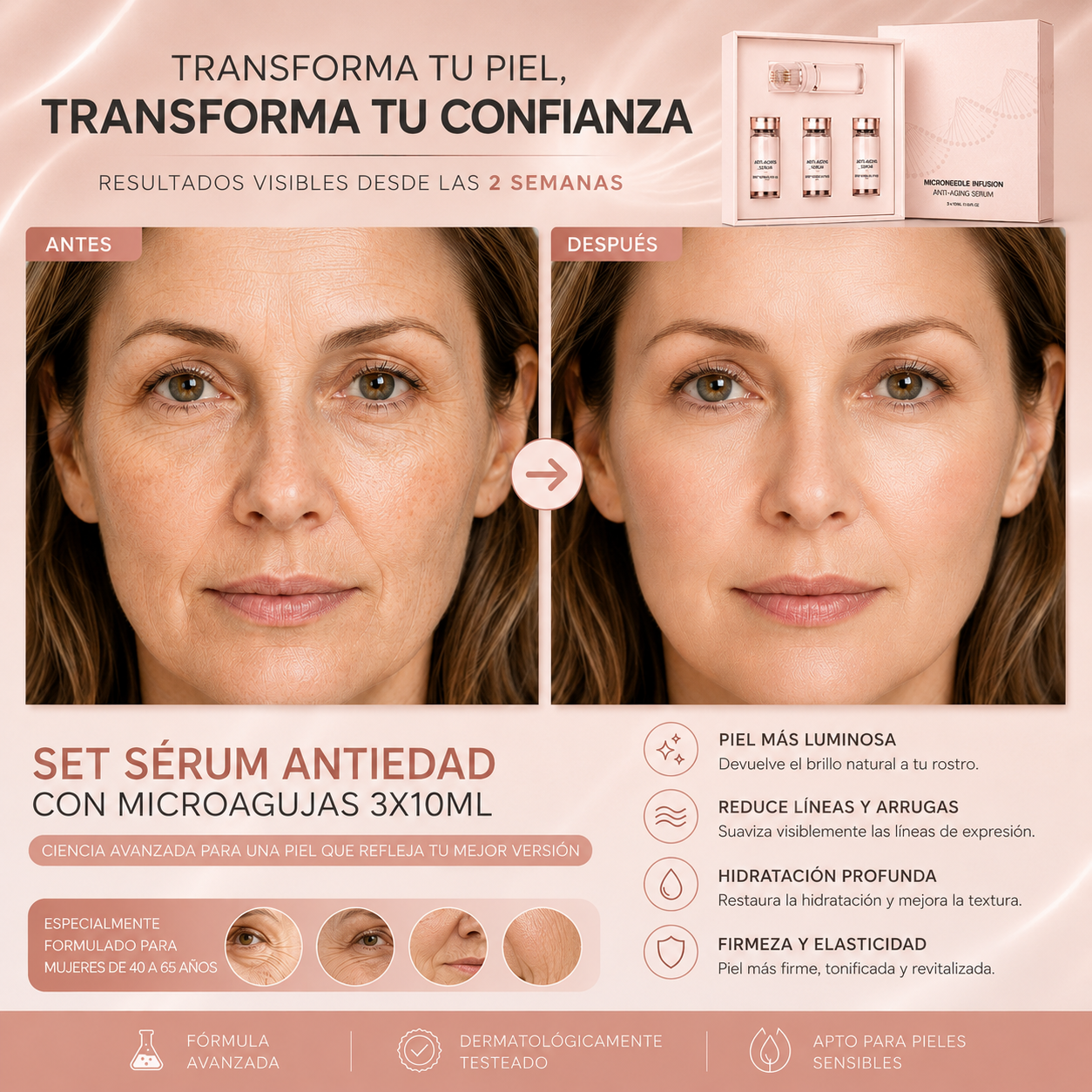 SET SÉRUM ANTIEDAD CON MICROAGUJAS 3X10ML