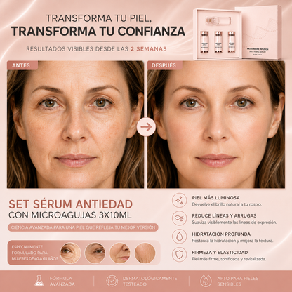 SET SÉRUM ANTIEDAD CON MICROAGUJAS 3X10ML